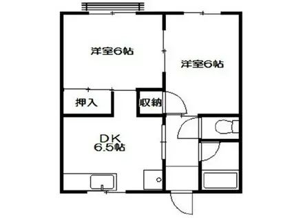 シャトーヤスミマンション(2DK/1階)の間取り写真