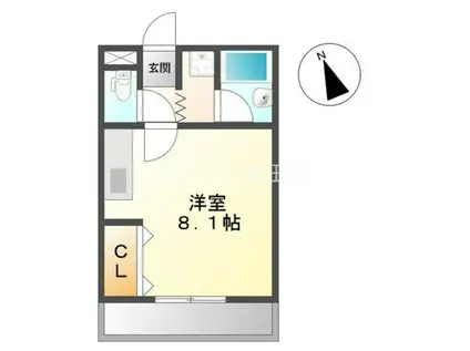 メゾンアイリス(ワンルーム/1階)の間取り写真