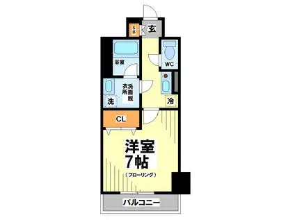 ディクオーレ仙川(1K/3階)の間取り写真