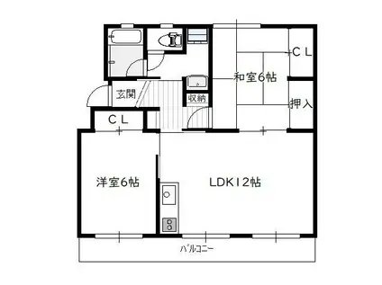 コーポ日広(2LDK/1階)の間取り写真