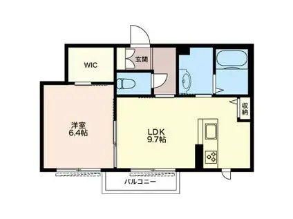 MAISON DE AUBE(1LDK/1階)の間取り写真