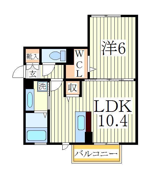 ベルフルール(1LDK/1階)の間取り写真