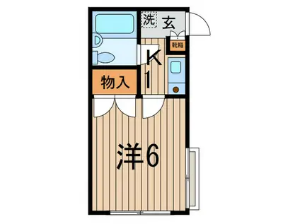 ベテルホーム(1K/2階)の間取り写真