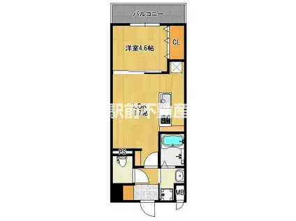 CAISSE大橋(1LDK/7階)の間取り写真