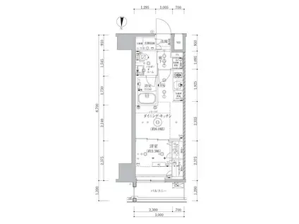 アルテシモ クレルトルテ(1DK/4階)の間取り写真