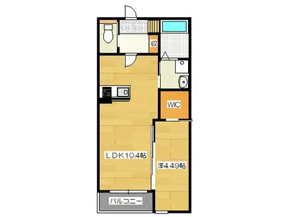 BRAVEBASE桜台駅前(1LDK/1階)の間取り写真