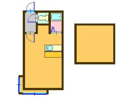 ベル澄川B棟(1DK/2階)の間取り写真