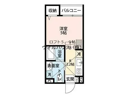 ATURUST(1K/1階)の間取り写真