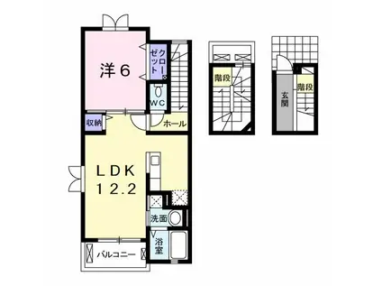 フローラ(1LDK/3階)の間取り写真