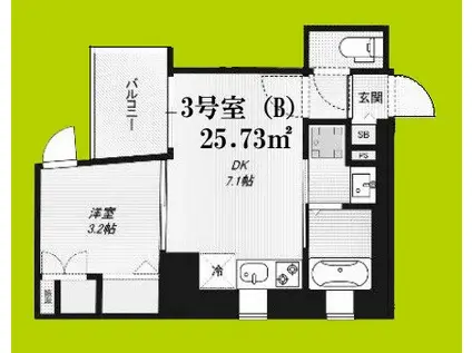 ALZA北浜(1DK/11階)の間取り写真