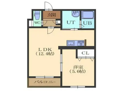 エアレンデル港町(1LDK/4階)の間取り写真