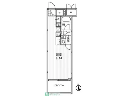 アーデン芝公園(ワンルーム/3階)の間取り写真