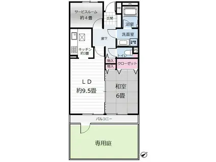 ダイアパレス自治医大三番館(1SLDK/1階)の間取り写真