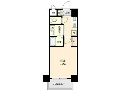 ランドハウス八事(1K/4階)の間取り写真