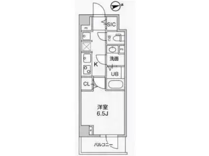 アリビス中野(1K/3階)の間取り写真