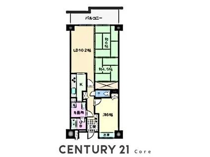 シャルマンコーポ野洲2 野洲市小篠原(3LDK/1階)の間取り写真