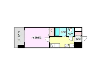 プレミアムステージ新大阪駅前Ⅱ(1K/11階)の間取り写真