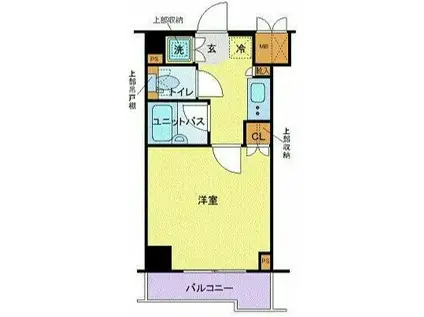 ルーブル武蔵新城(1K/4階)の間取り写真