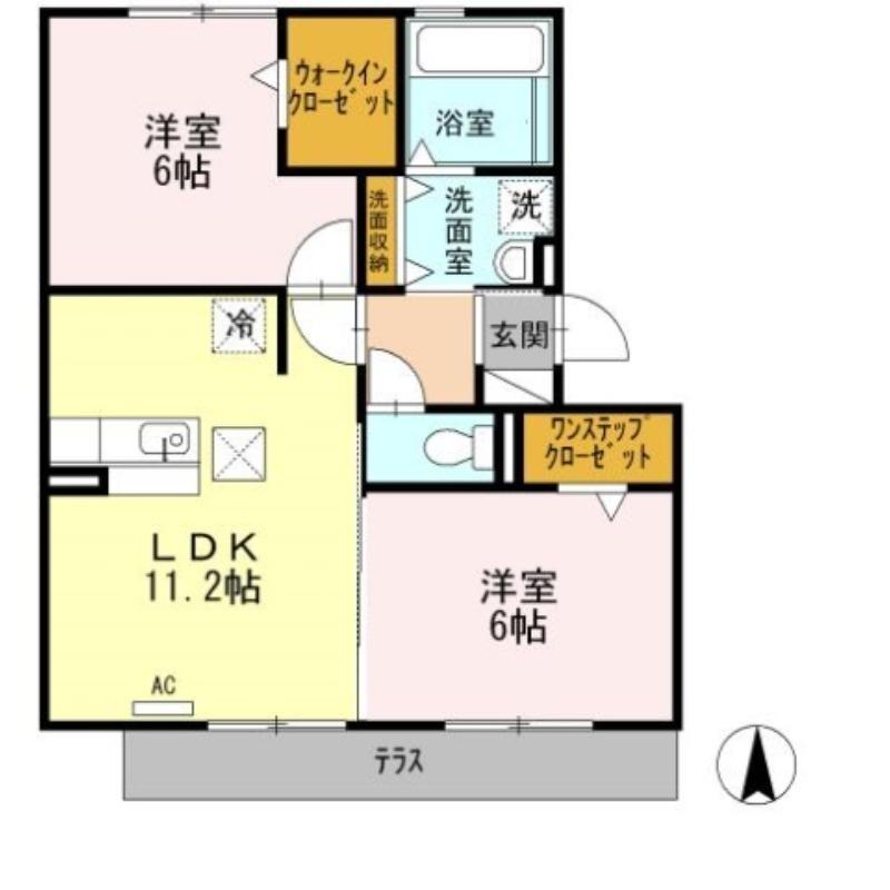 リバーハイツさらさ(2LDK/1階)の間取り写真