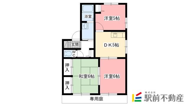 メゾンフェニックスB(3DK/2階)の間取り写真