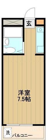 ドウェル砂川(ワンルーム/4階)の間取り写真