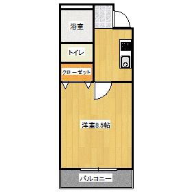 プレステージ高島(1K/3階)の間取り写真