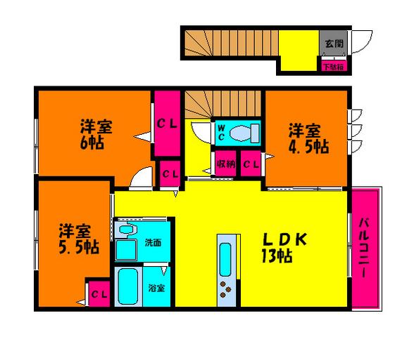 アーク百舌鳥(3LDK/2階)の間取り写真