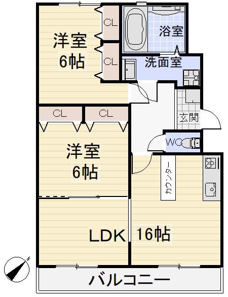 サンシャインイトウ(2LDK/3階)の間取り写真