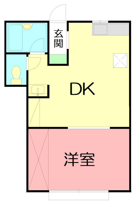 諏訪町アーバンハウス B棟(1LDK/1階)の間取り写真