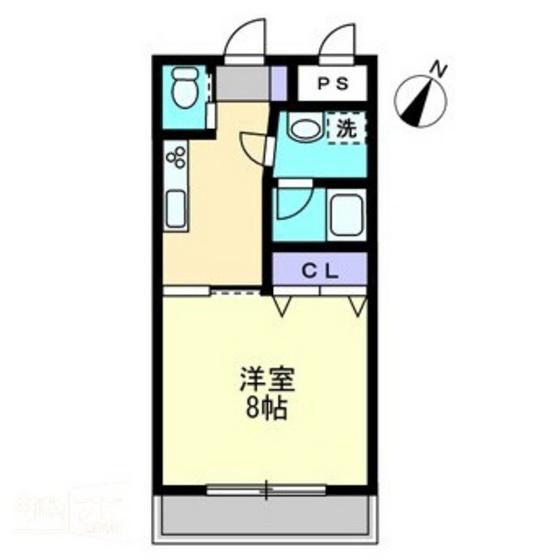 ハアラン一ノ宮(1K/3階)の間取り写真