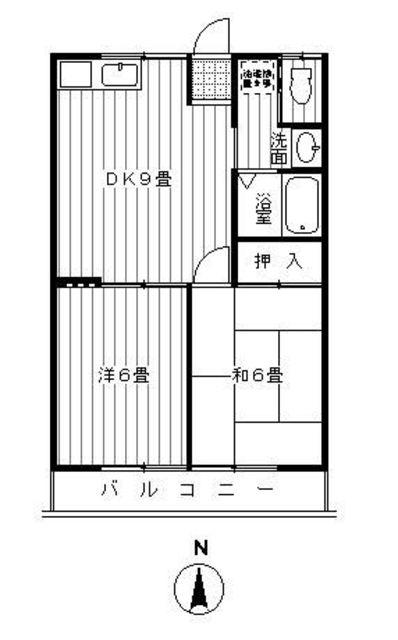 サンハイツ(2DK/1階)の間取り写真
