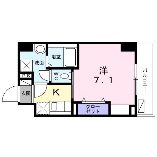 スアヴィス平塚宝町(1K/5階)の間取り写真