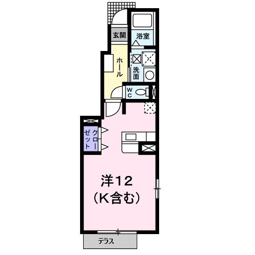 ベラストラーダ(ワンルーム/1階)の間取り写真