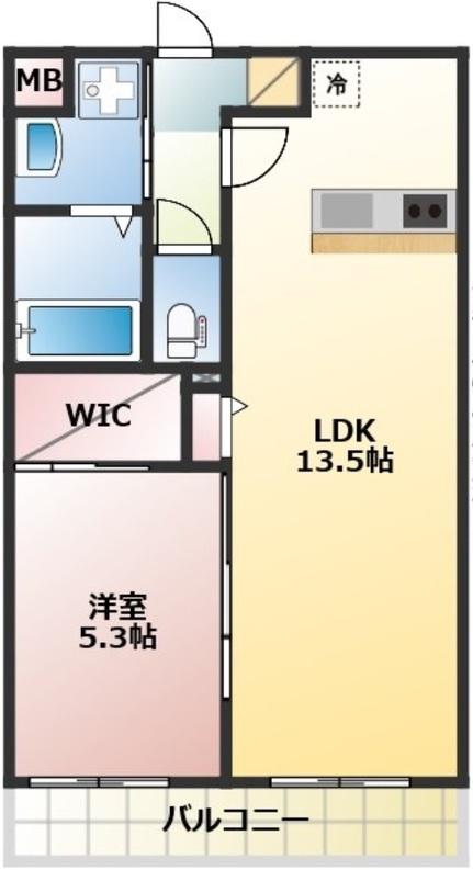 プレザント(1LDK/1階)の間取り写真