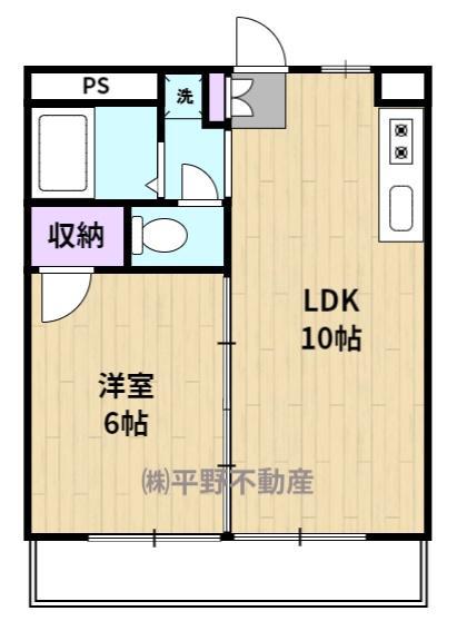 権藤ビル(1LDK/2階)の間取り写真