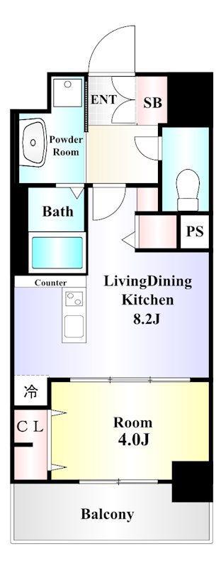 LEGEND紺屋町(1LDK/9階)の間取り写真