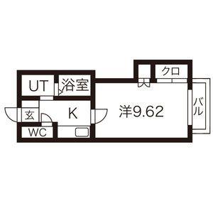 エクセルシオールB(1K/1階)の間取り写真