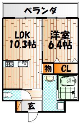 ジュピター(1LDK/3階)の間取り写真