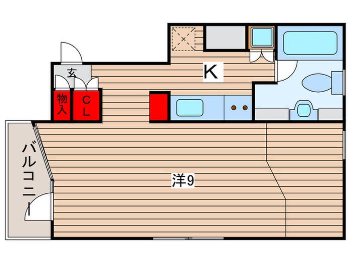 IK稲毛(1K/2階)の間取り写真