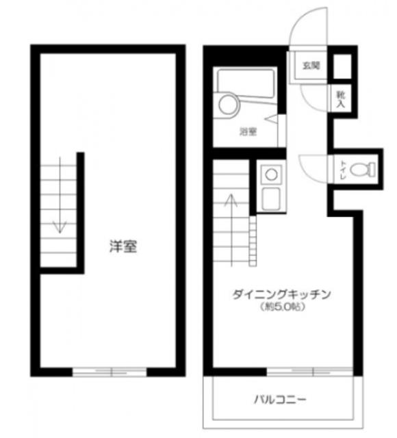 ADX新宿河田町(1DK/B1階)の間取り写真