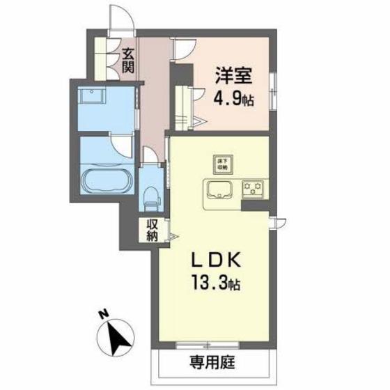 TAGAWA(1LDK/1階)の間取り写真
