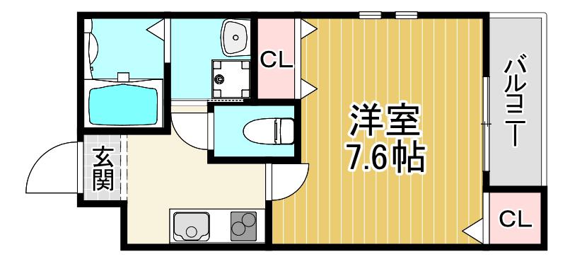 フジパレス城東諏訪ノースII番館(1K/1階)の間取り写真