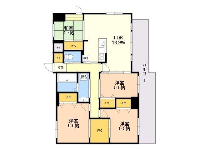 BPRレジデンス高宮(4LDK/10階)の間取り写真