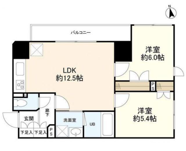 リバーレ中野坂上(2LDK/6階)の間取り写真