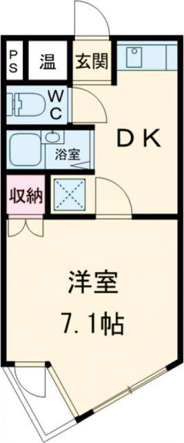 エスポアール(1DK/2階)の間取り写真
