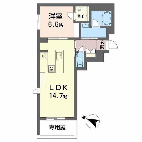CASA ニックスV(1LDK/1階)の間取り写真