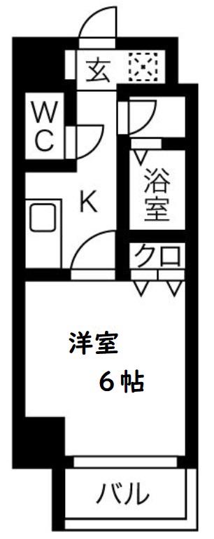 UーRO松屋町(1K/8階)の間取り写真