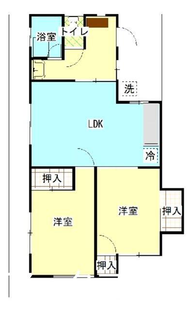 にしみ参番館(2LDK/1階)の間取り写真
