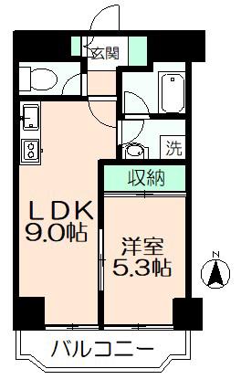 ラミアール聖蹟(1LDK/3階)の間取り写真