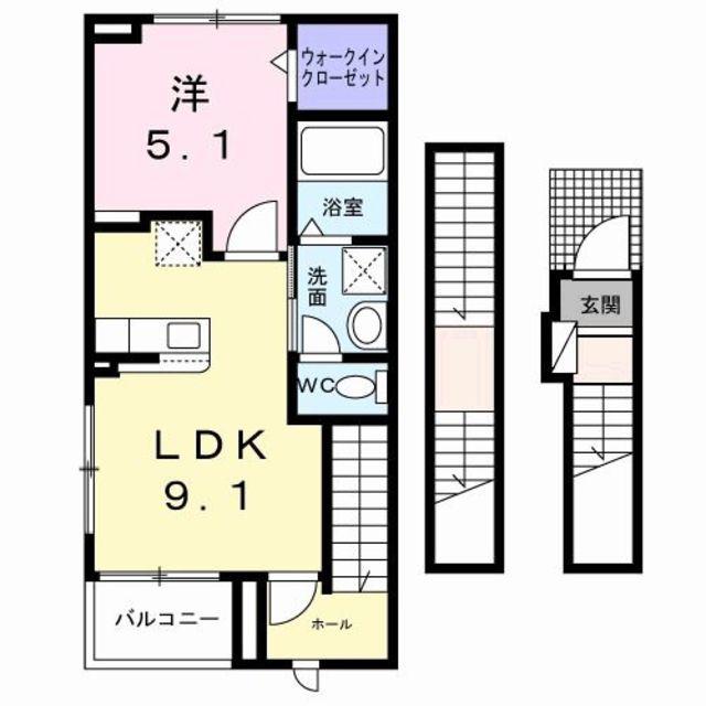 メゾン サブーリュ(1LDK/3階)の間取り写真